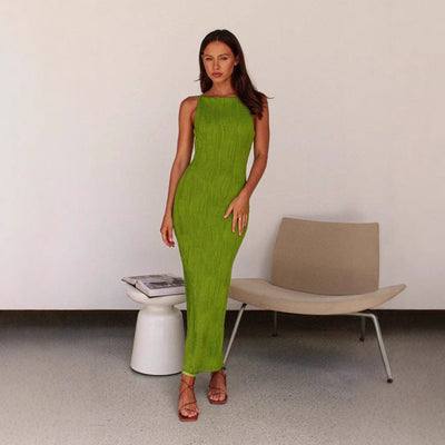 Sleeveless Knitted Women's Midi Dress