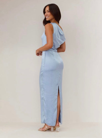 One-Shoulder Satin Formal Dress Women