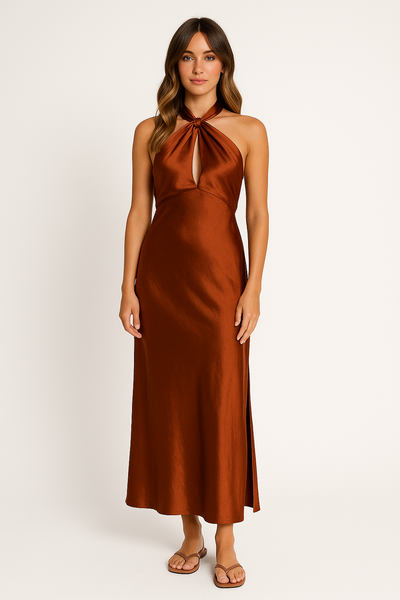 Halter Satin Women's Formal Dress