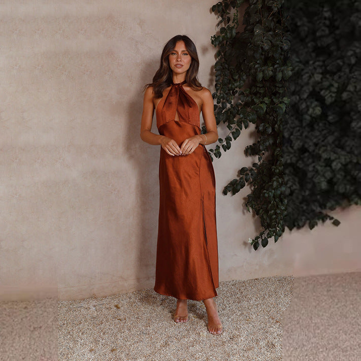 Halter Satin Women's Formal Dress