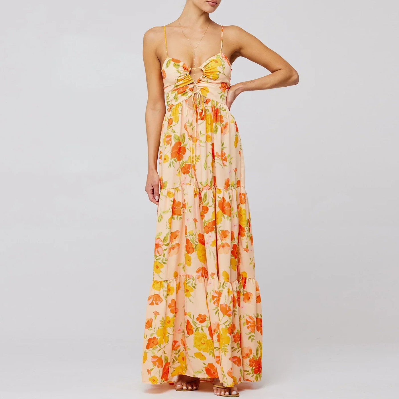 Floral Beach Maxi Dress Women