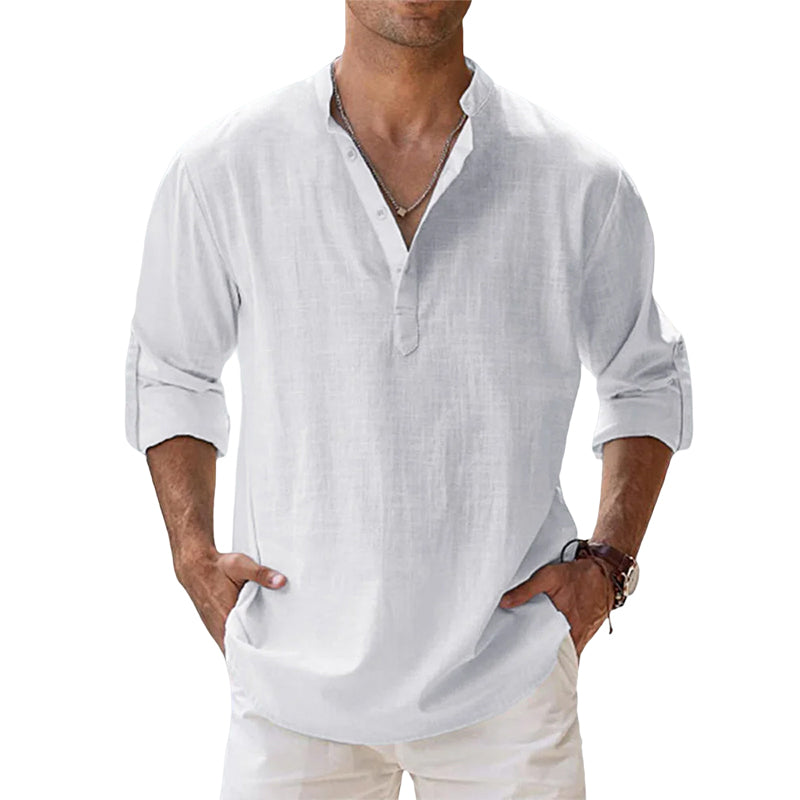 Men's Long Sleeve Linen Shirt