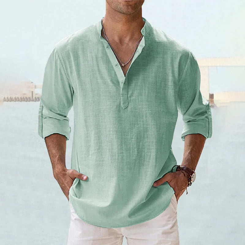 Men's Long Sleeve Linen Shirt