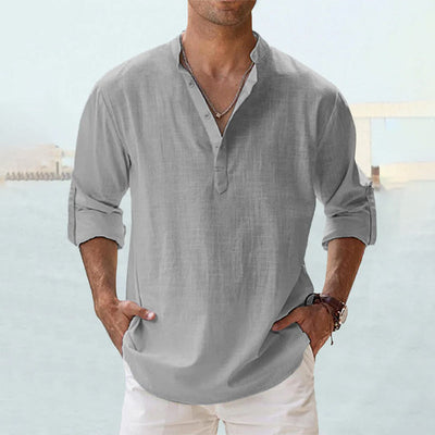 Men's Long Sleeve Linen Shirt