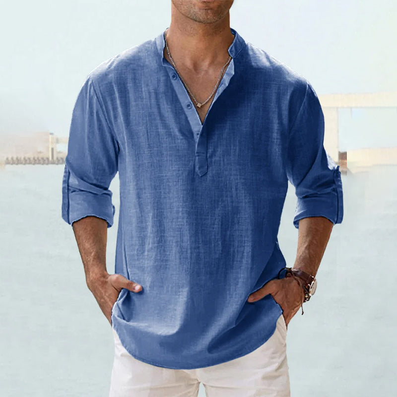 Men's Long Sleeve Linen Shirt