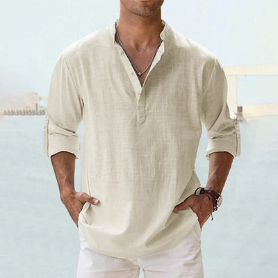Men's Long Sleeve Linen Shirt