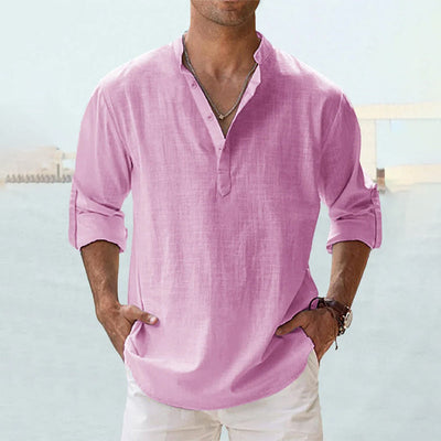 Men's Long Sleeve Linen Shirt