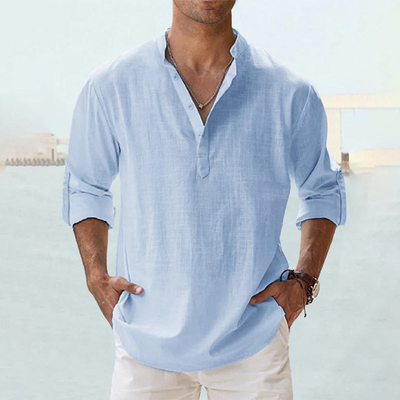 Men's Long Sleeve Linen Shirt