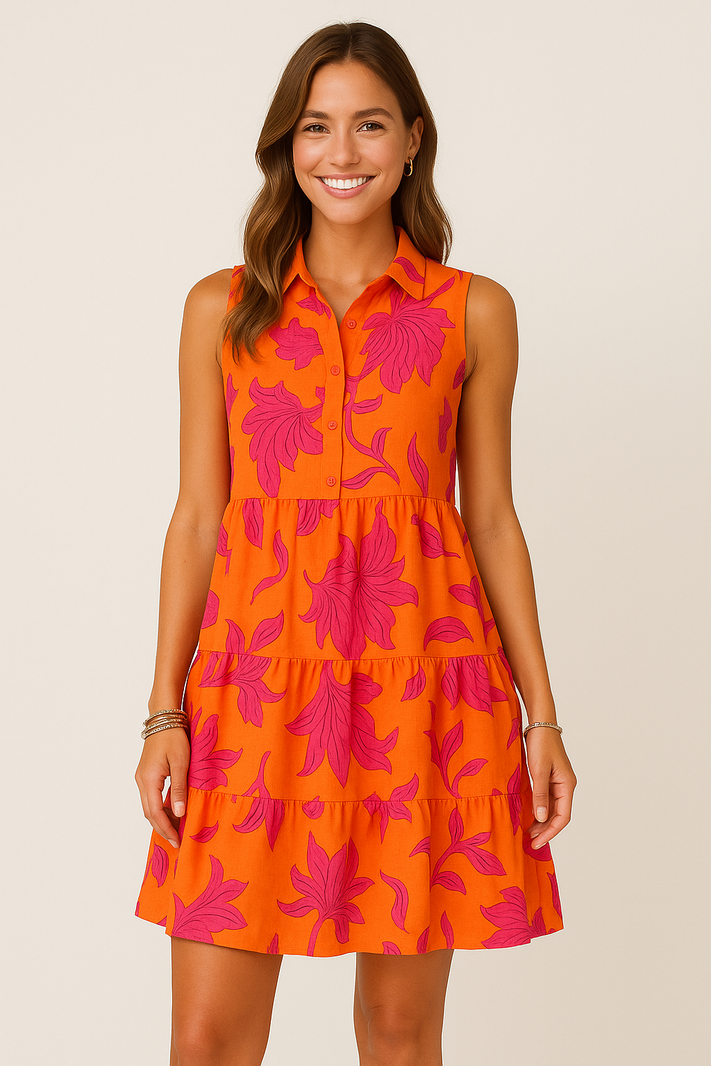 Sleeveless Floral Women's Mini Dress