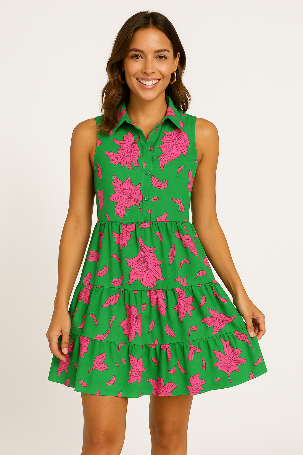 Sleeveless Floral Women's Mini Dress