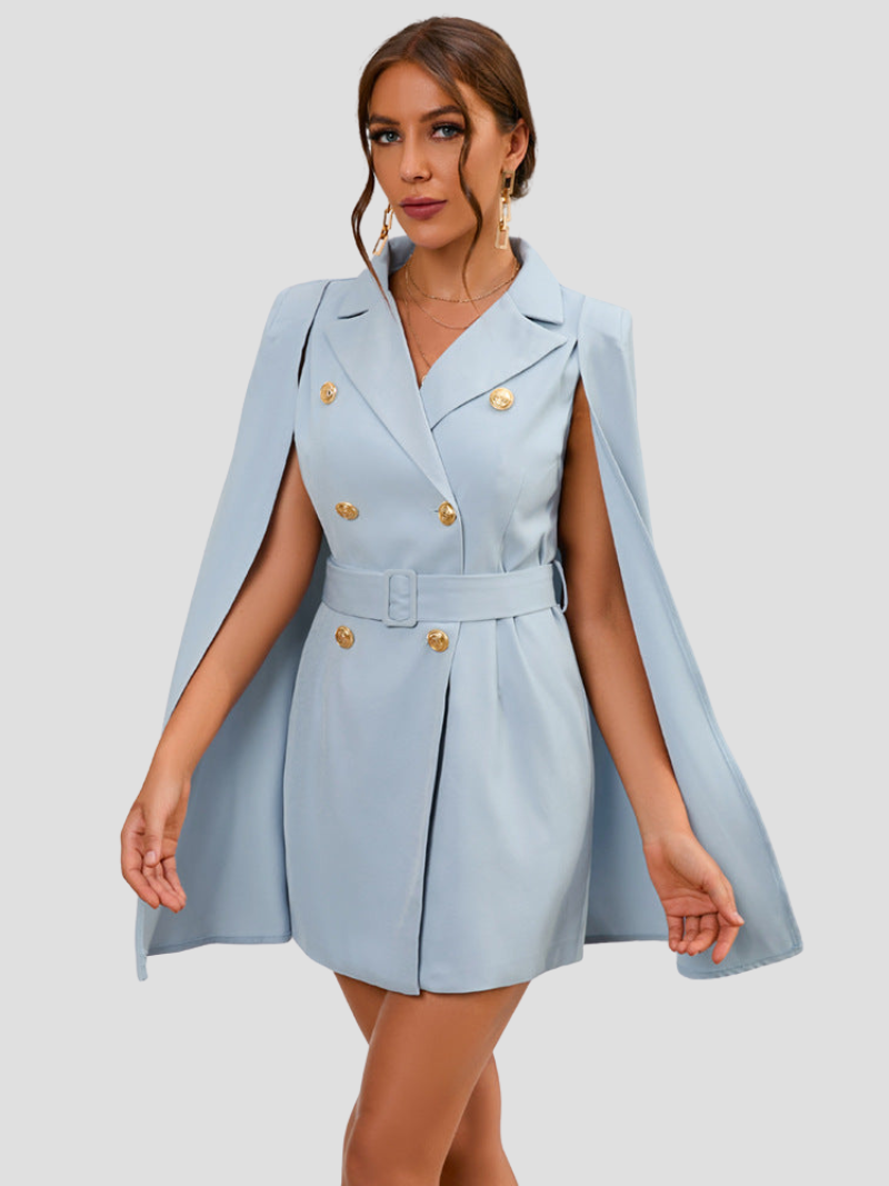 Elegant Belted Blazer Mini Dress Women