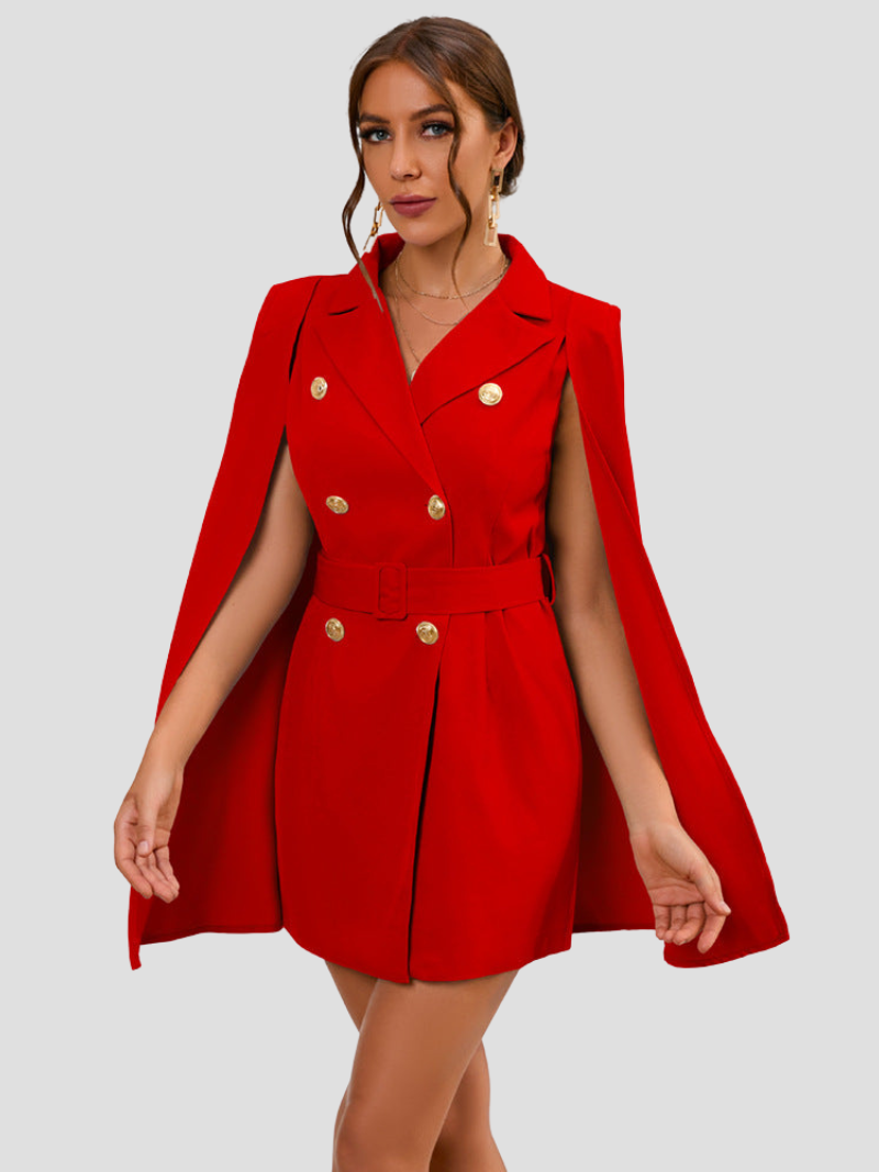 Elegant Belted Blazer Mini Dress Women