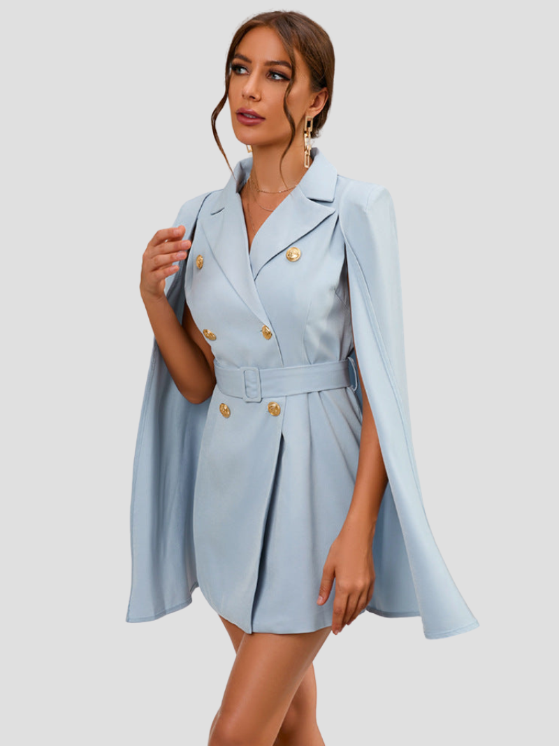 Elegant Belted Blazer Mini Dress Women