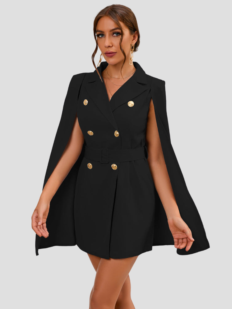Elegant Belted Blazer Mini Dress Women