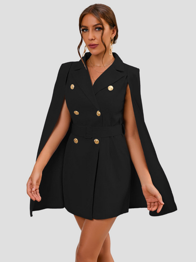 Elegant Belted Blazer Mini Dress Women