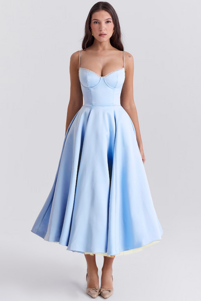 Elegant Corset Vintage Midi Dress