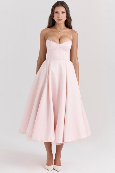Elegant Corset Vintage Midi Dress