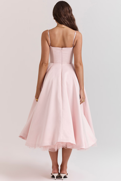 Elegant Corset Vintage Midi Dress