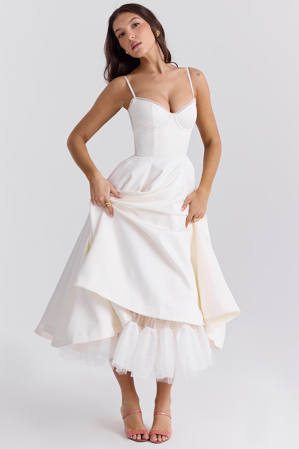 Elegant Corset Vintage Midi Dress