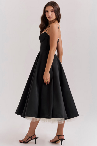 Elegant Corset Vintage Midi Dress