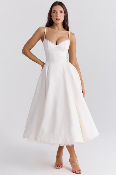 Elegant Corset Vintage Midi Dress