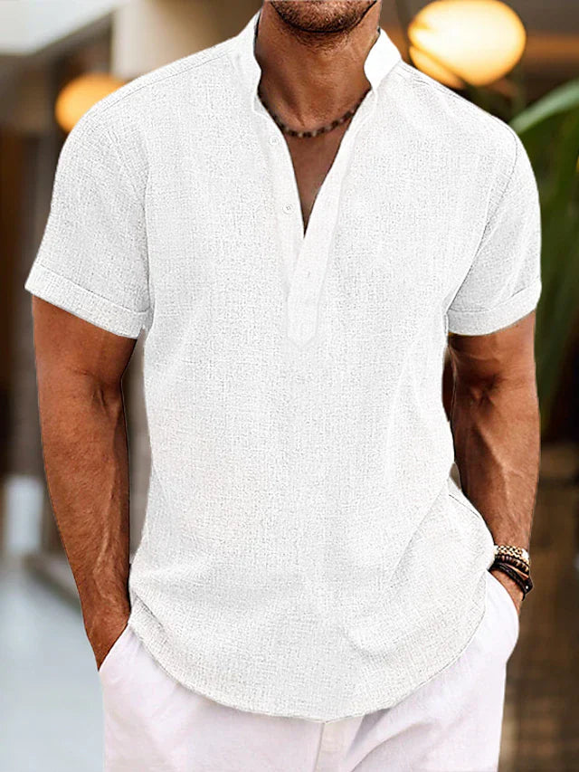 Cotton Vneck Polo Shirt Men