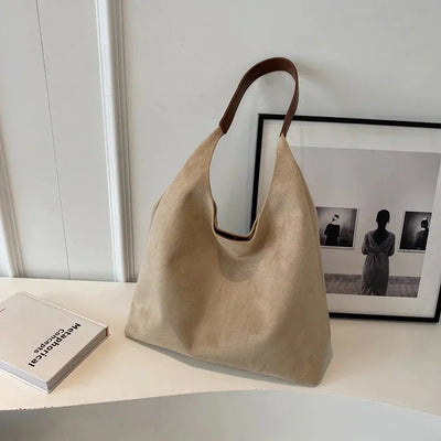 Minimalist Suede Tote Bag Women
