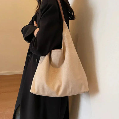 Minimalist Suede Tote Bag Women