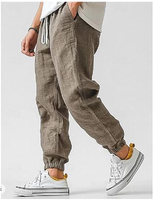 Men's Casual Linen Jogger Pants