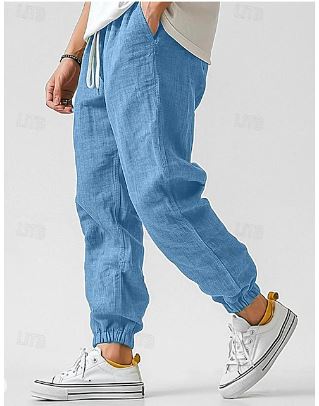 Men's Casual Linen Jogger Pants