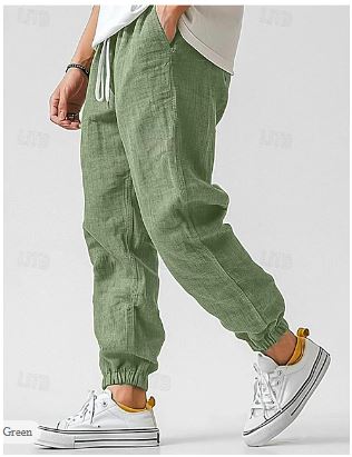 Men's Casual Linen Jogger Pants