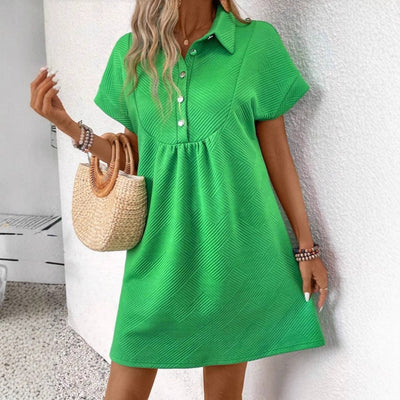 Polo Collar Women's Mini Dress