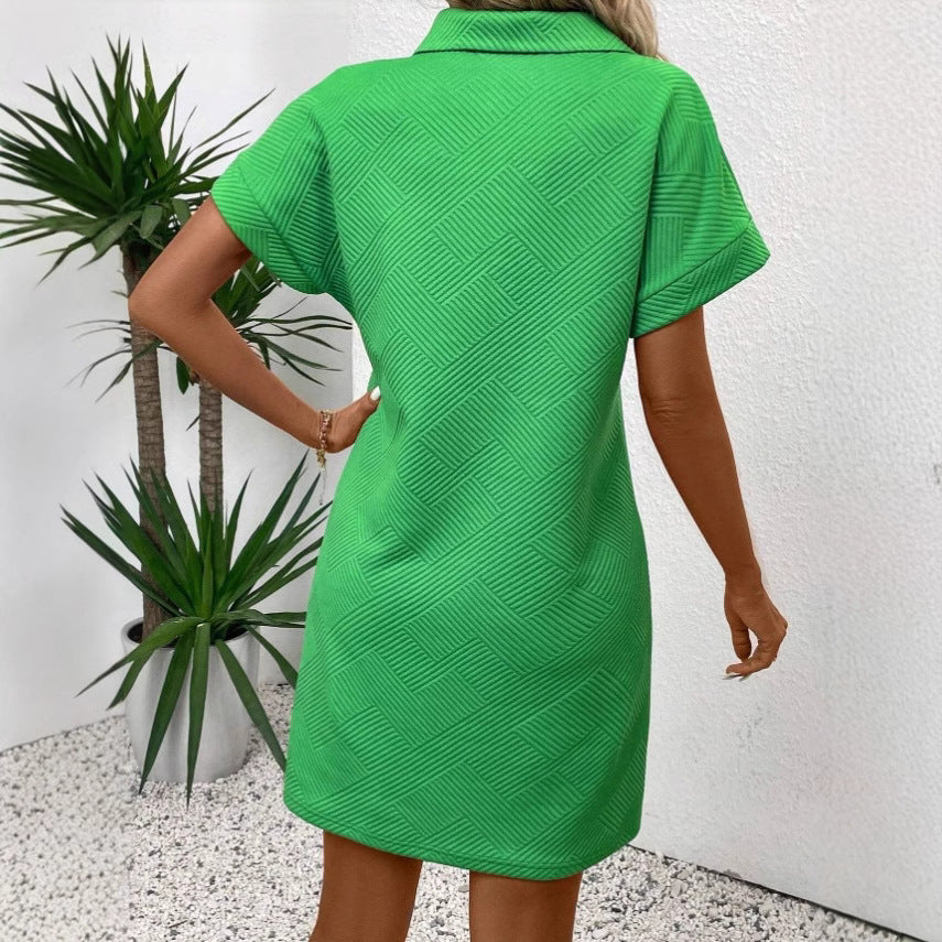 Polo Collar Women's Mini Dress