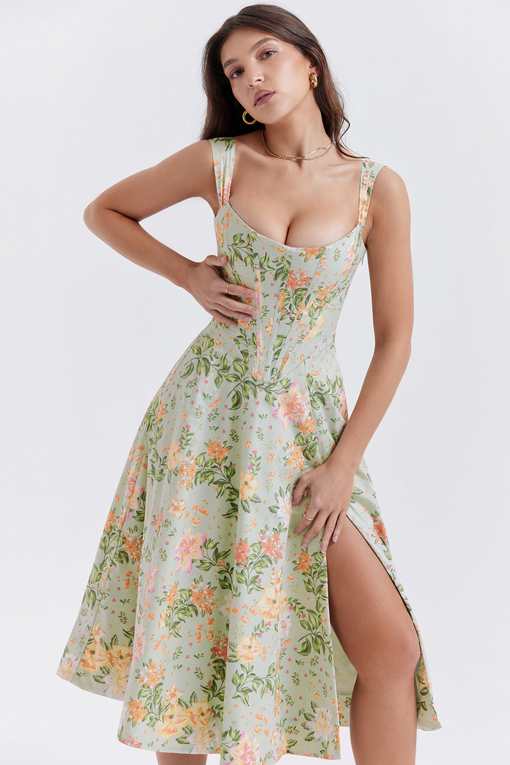 Floral Corset Summer Dress Women