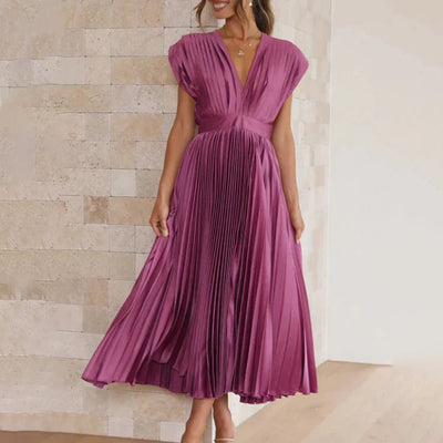 Deep V Pleated Women's Formal Dress