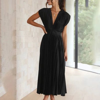Deep V Pleated Women's Formal Dress
