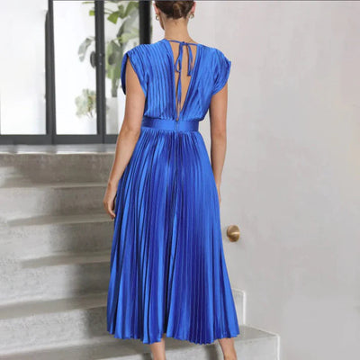 Deep V Pleated Women's Formal Dress