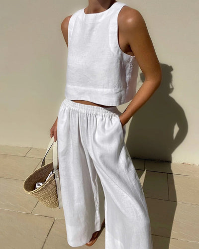 Summer Linen Two-Piece Set Women