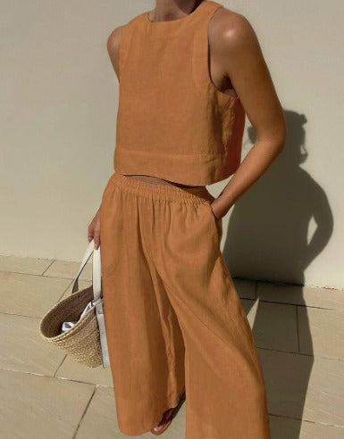 Summer Linen Two-Piece Set Women