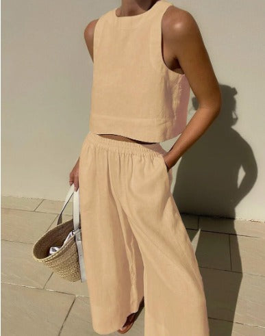 Summer Linen Two-Piece Set Women