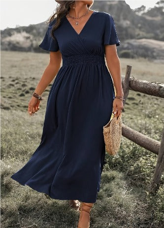 Short Sleeve Summer Maxi Dress Women