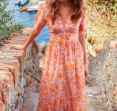 Floral V-Neck Women’s Summer Dress