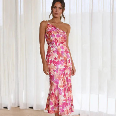 FloraChic Romantic Pleated Floral Dress