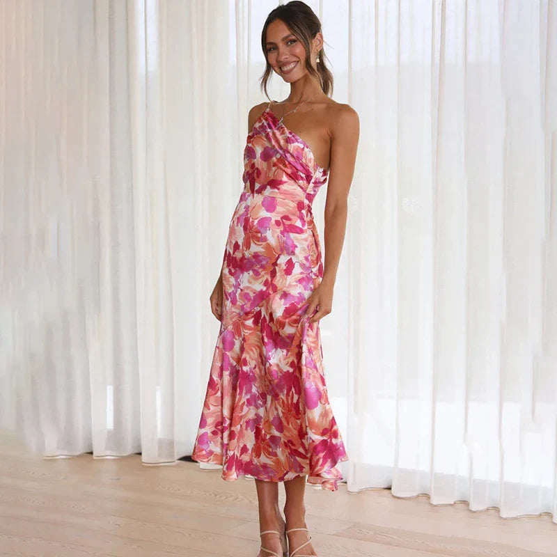 FloraChic Romantic Pleated Floral Dress