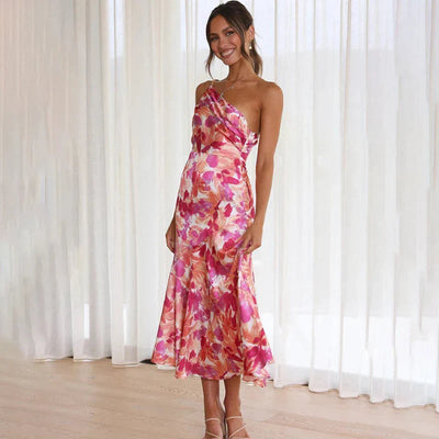 FloraChic Romantic Pleated Floral Dress