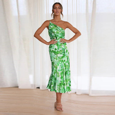 FloraChic Romantic Pleated Floral Dress