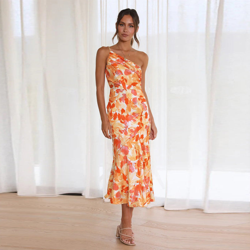 FloraChic Romantic Pleated Floral Dress