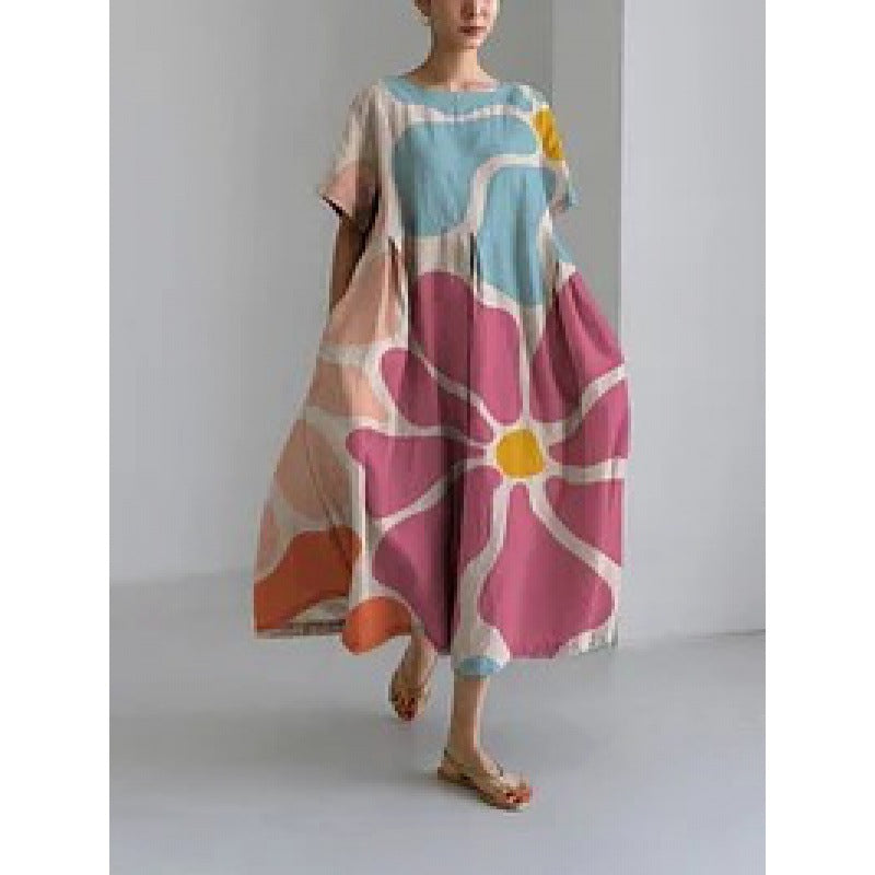 Elegant Floral Print Summer Dress