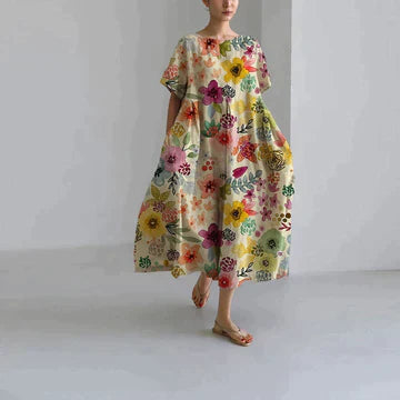 Elegant Floral Print Summer Dress