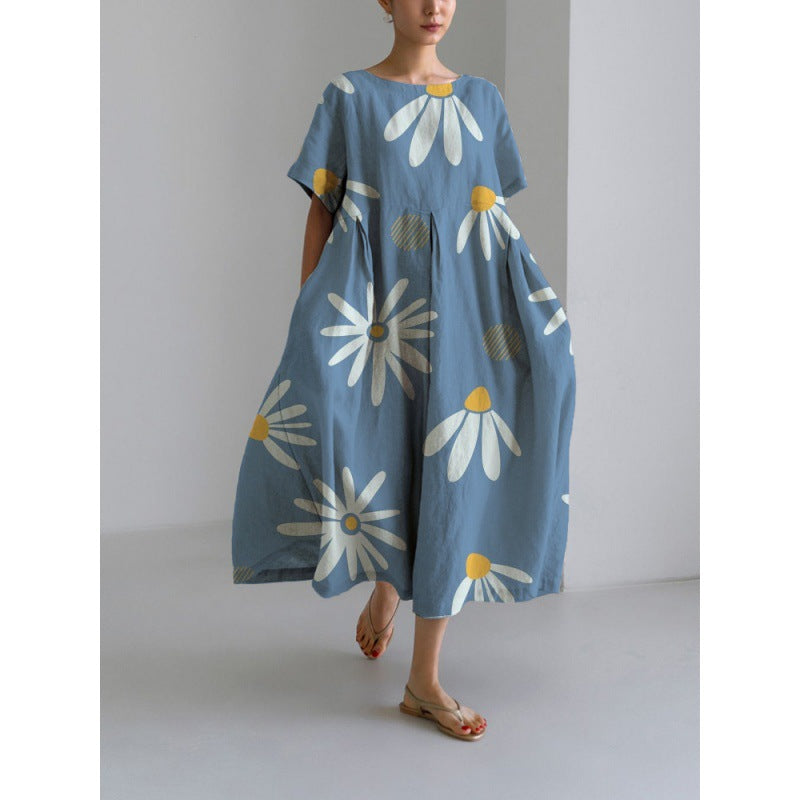 Elegant Floral Print Summer Dress